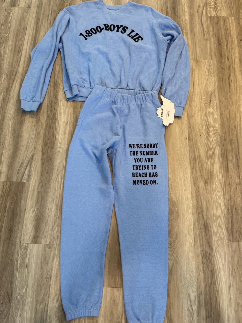 Boys Lie Light Blue Graphic Sweatshirt/jogger set